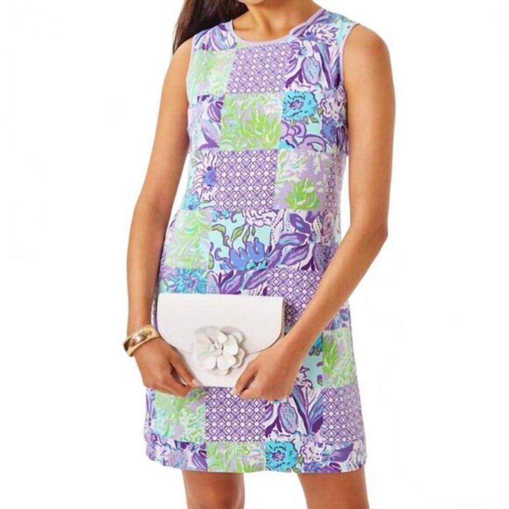 Lilly Pulitzer Julienne Shift Dress Size 12 Multi Juicy Story Patch NWT
